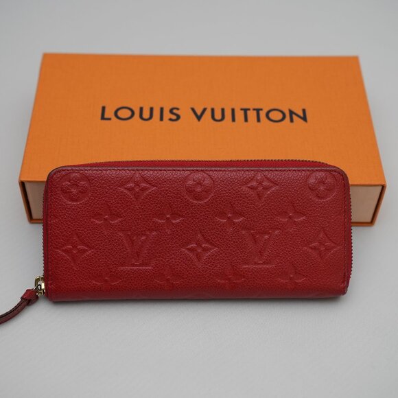 Louis Vuitton Zippy Walllet Red Empreinte Leather Monogram Long Wallet Authentic - Picture 1 of 8